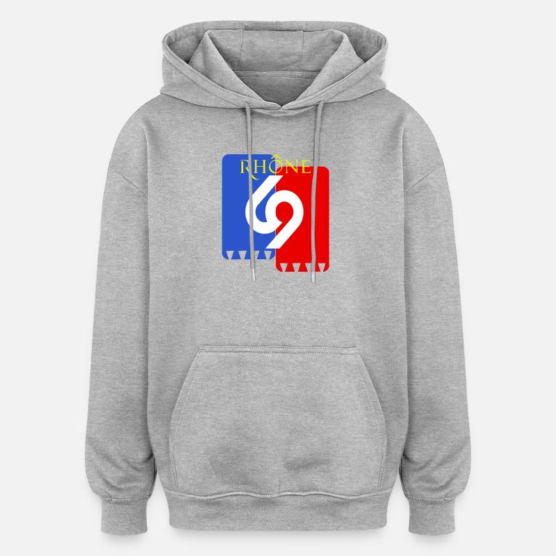 Rhône - Sweat à capuche oversize unisexe - gris chiné