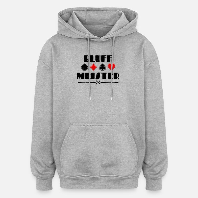 Poker Heart Poker Casino Statement Bluff - Sweat à capuche oversize unisexe - gris chiné