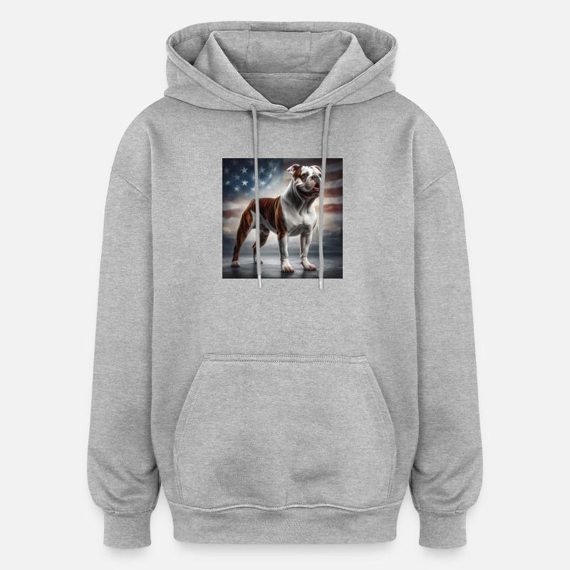 Bouledogue - Sweat à capuche oversize unisexe - gris chiné