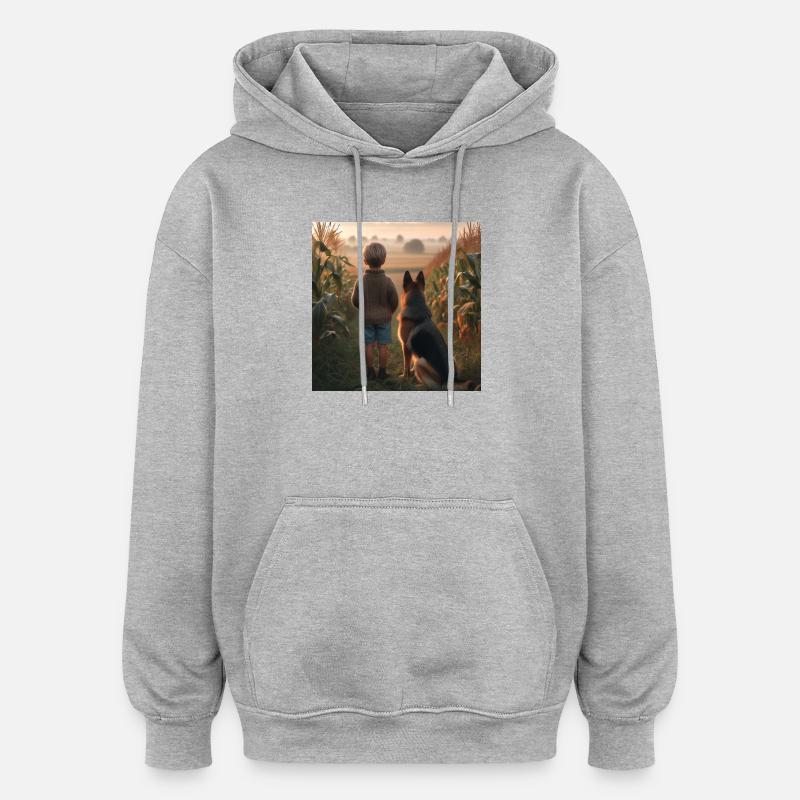 Deutscher Schäferhund Kunst - Oversized Unisex Hoodie - Grau meliert
