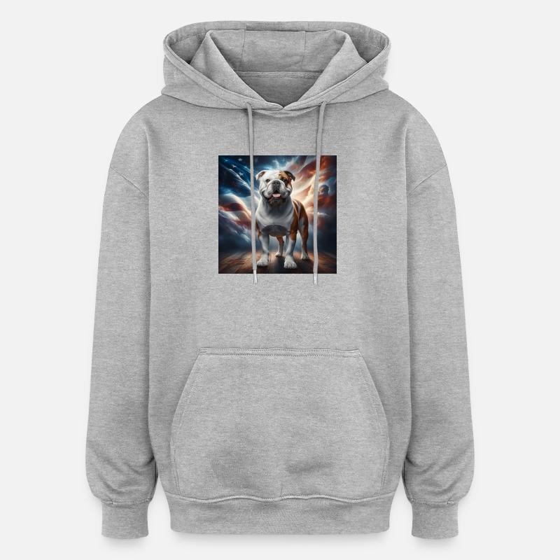 Bouledogue - Sweat à capuche oversize unisexe - gris chiné