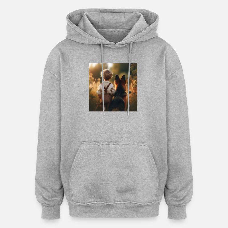 Deutscher Schäferhund Kunst - Oversized Unisex Hoodie - Grau meliert