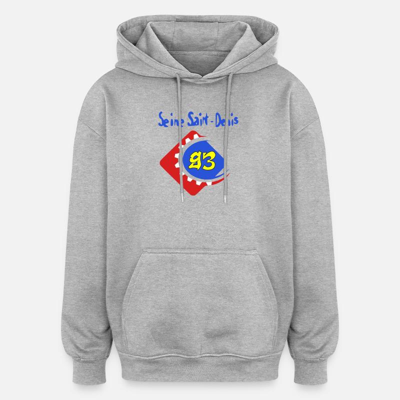 Seine Saint Denis - Sweat à capuche oversize unisexe - gris chiné