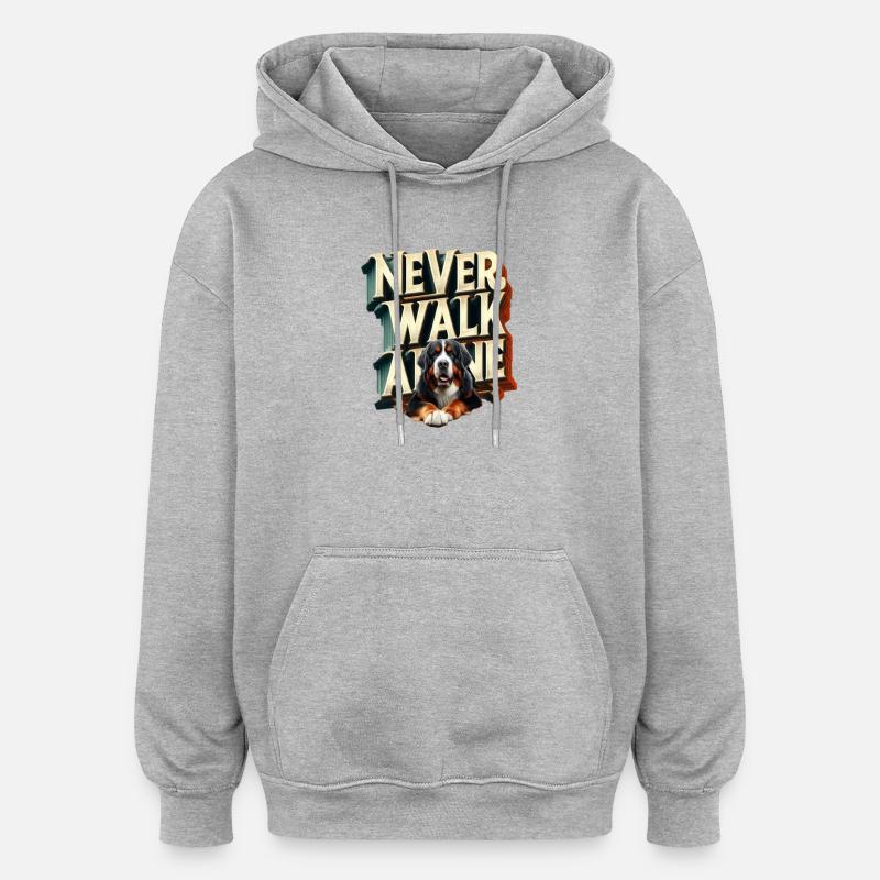 Berner Sennenhund - Oversized Unisex Hoodie - Grau meliert