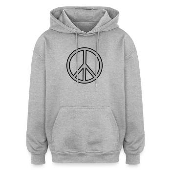 Peace Zeichen - Oversized Unisex Hoodie - Grau meliert - Vorne - Noah (186cm)