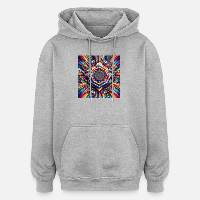 3D Diamond - Oversized Unisex Hoodie - heather grey