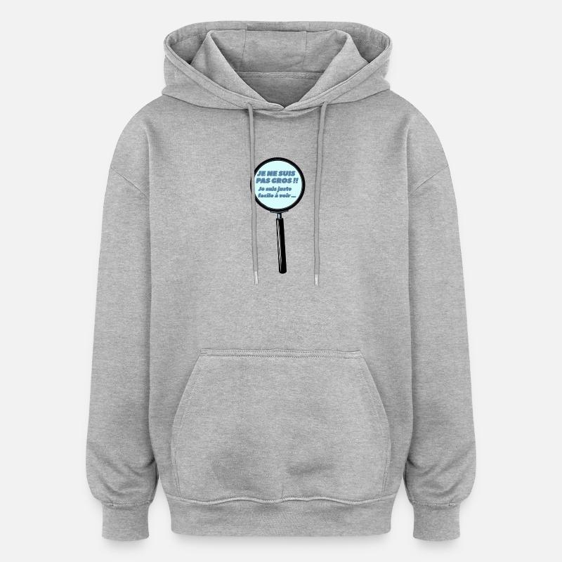 Ich bin nicht dick - Oversized Unisex Hoodie - Grau meliert