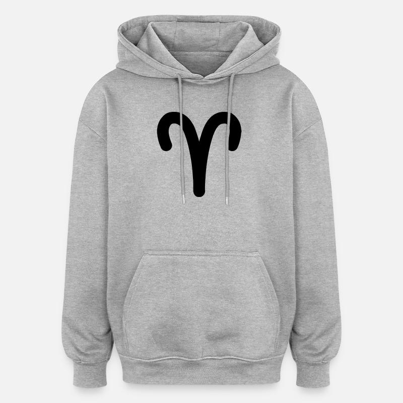 Widder Sternzeichen Widder - Oversized Unisex Hoodie - Grau meliert