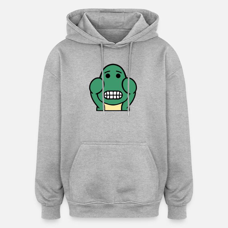 Dolly Grin - Sweat à capuche oversize unisexe - gris chiné