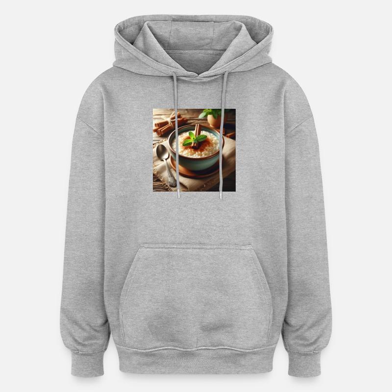 Riz au lait - Sweat à capuche oversize unisexe - gris chiné