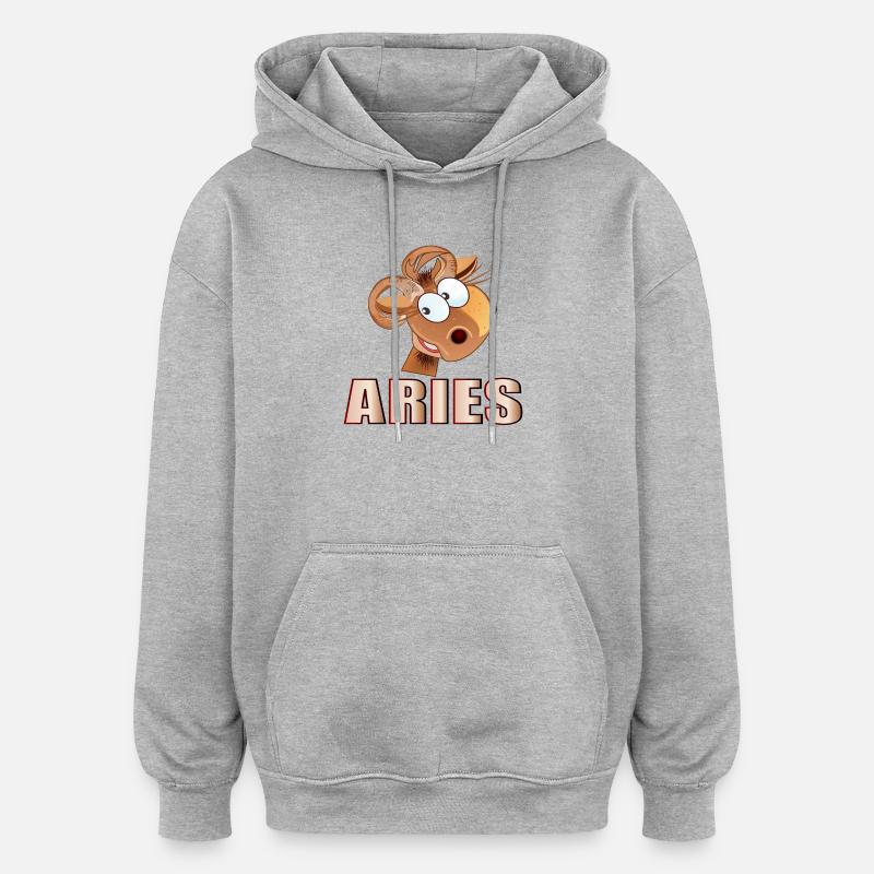 WIDDER STERNZEICHEN MÄRZ APRIL - Oversized Unisex Hoodie - Grau meliert