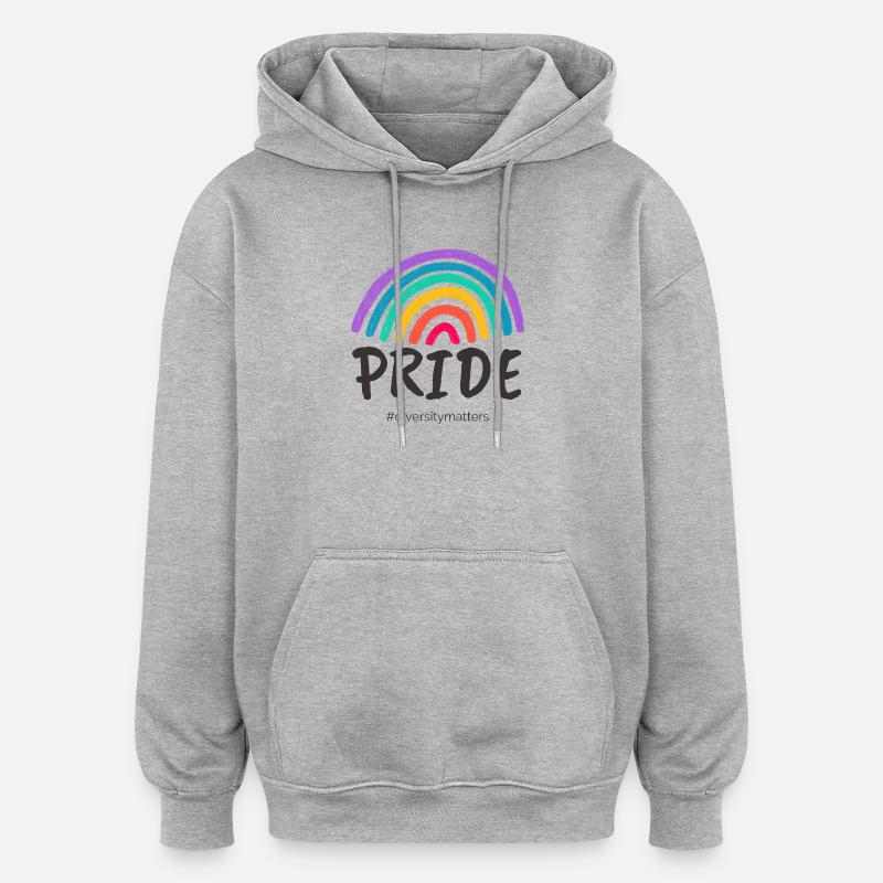 Pride noir - #diversitymatters - Sweat à capuche oversize unisexe - gris chiné