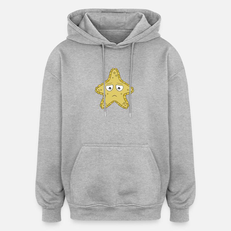 Étoile de mer triste - Sweat à capuche oversize unisexe - gris chiné