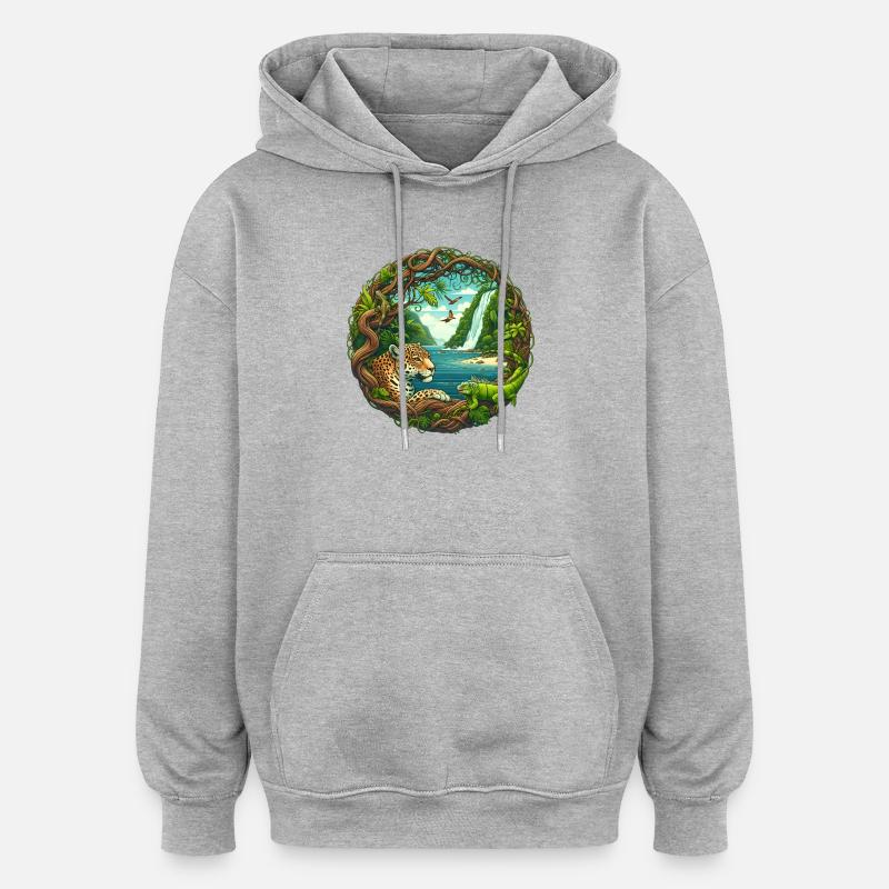 Inselparadies - Oversized Unisex Hoodie - Grau meliert