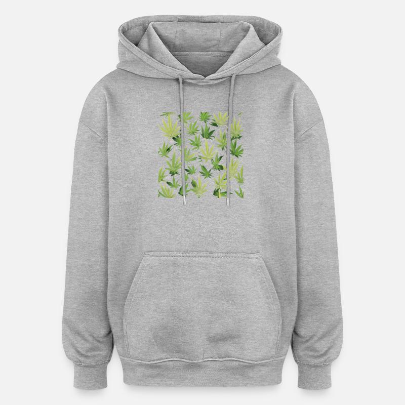 Cannabis 2 - Oversized Unisex Hoodie - Grau meliert