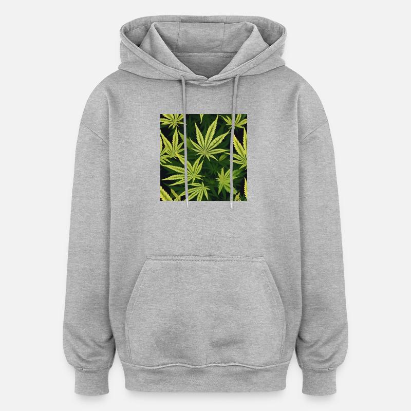 Cannabis 3 - Oversized Unisex Hoodie - Grau meliert