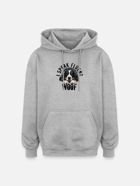 Bouvier bernois - Sweat à capuche oversize unisexe - gris chiné