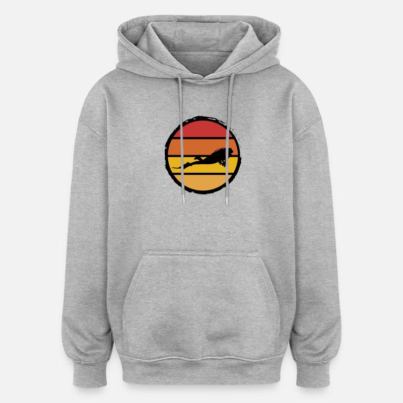 Diver in the sun - Oversized Unisex Hoodie - Grau meliert