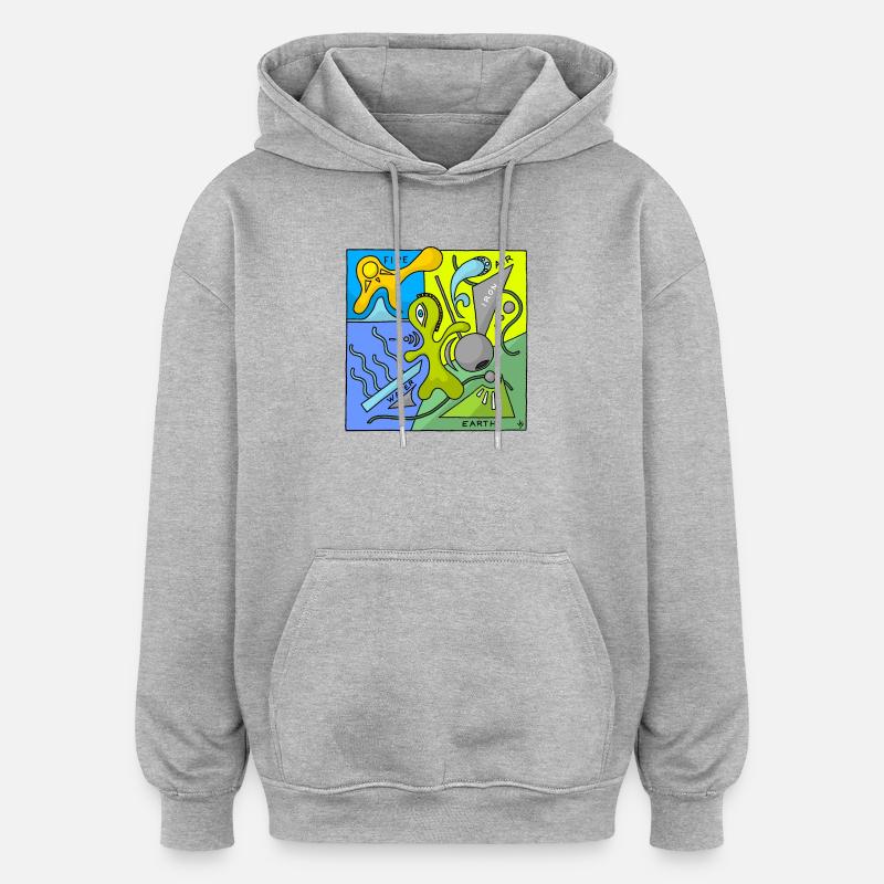 Ofenelemente - Oversized Unisex Hoodie - Grau meliert