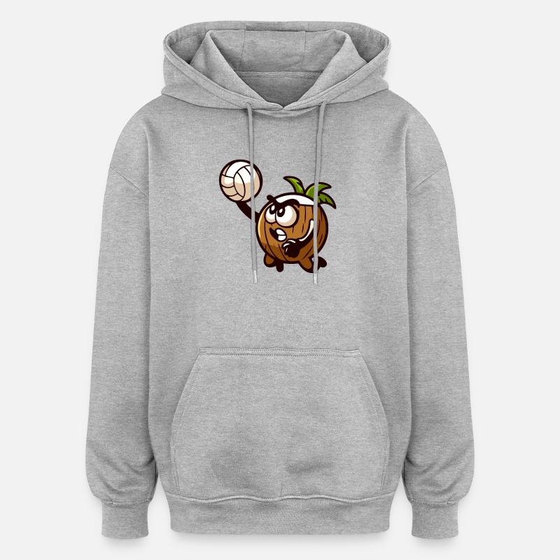 Spike le gland de volley-ball - Sweat à capuche oversize unisexe - gris chiné