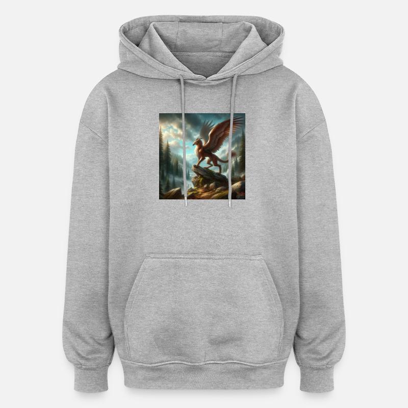 Peryton - Oversized Unisex Hoodie - Grau meliert