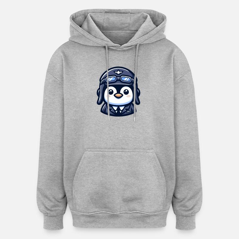 Flug der Eispiloten - Oversized Unisex Hoodie - Grau meliert