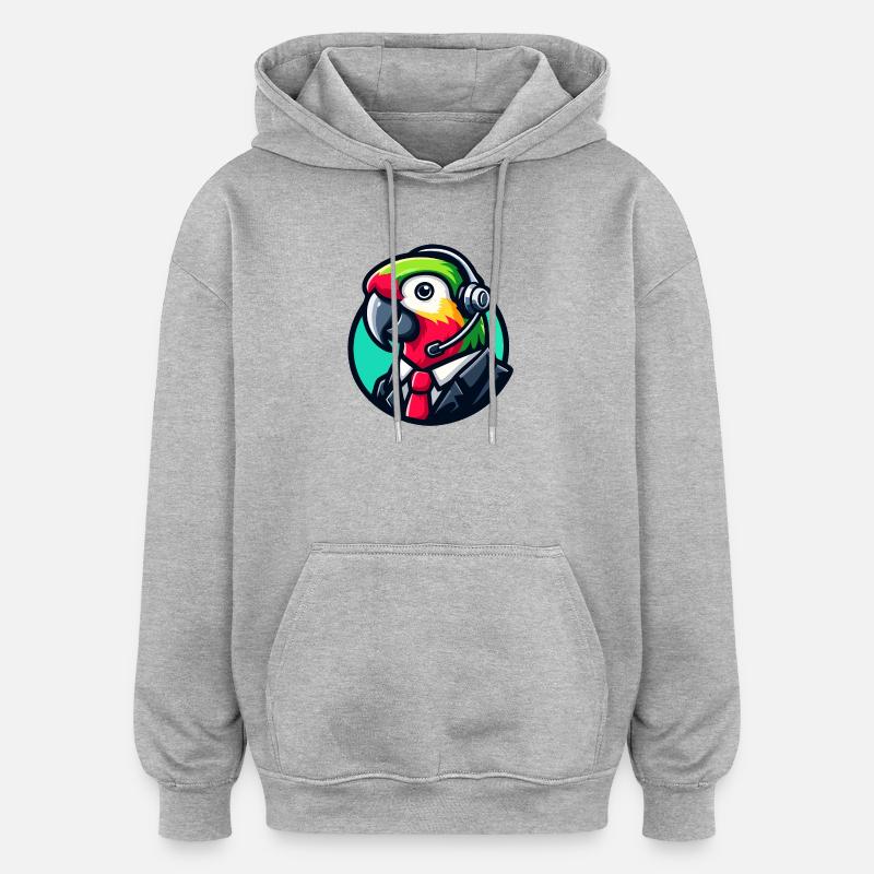 Parrot Professional Chat Support - Oversized Unisex Hoodie - heather grey