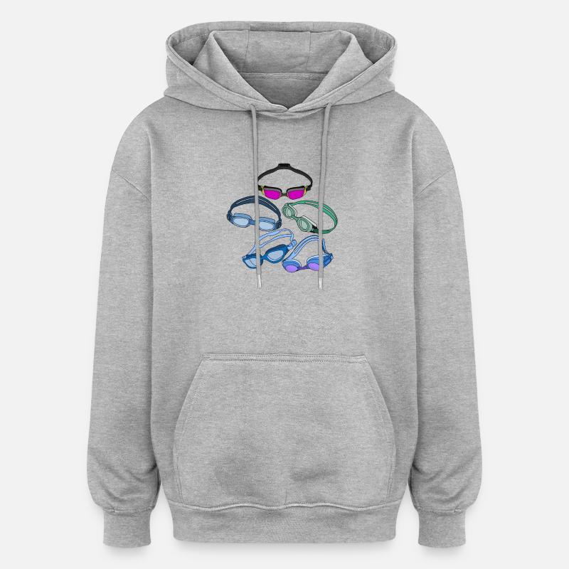 Coole Schwimmbrillen - Oversized Unisex Hoodie - Grau meliert