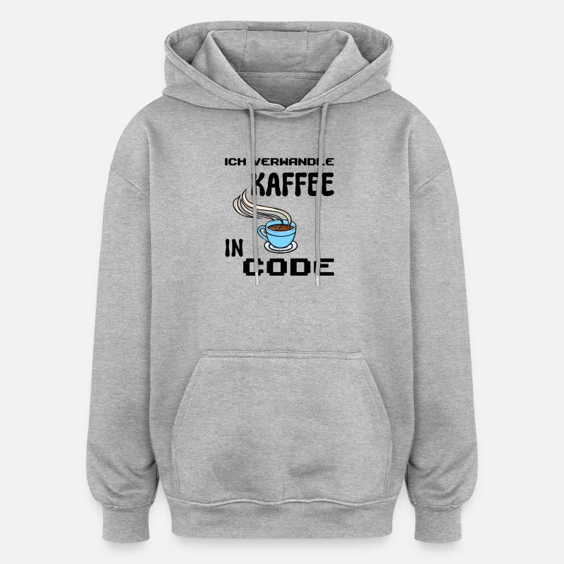 Coden Computerfreak Déclaration du développeur Nerd - Sweat à capuche oversize unisexe - gris chiné