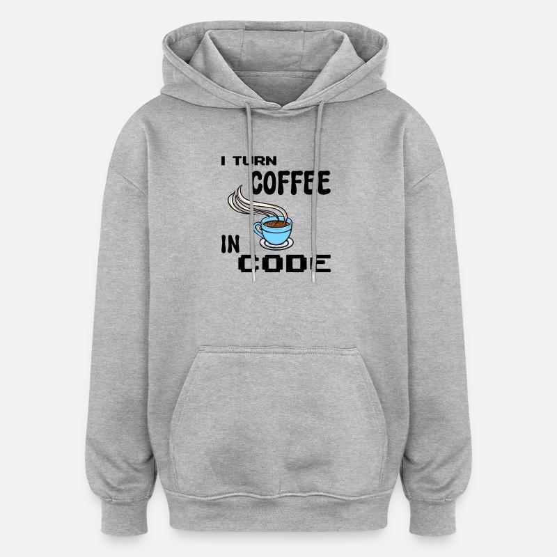 Programmeur de code Scripting Statement Développeur - Sweat à capuche oversize unisexe - gris chiné