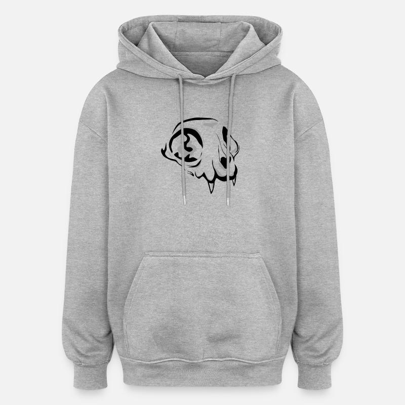 Crane de chat - Sweat à capuche oversize unisexe - gris chiné