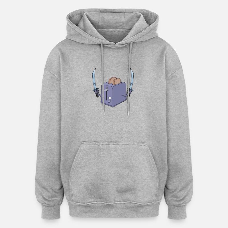 Le grille-pain et l’épée - Sweat à capuche oversize unisexe - gris chiné