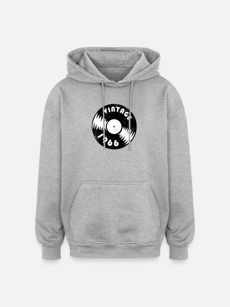 Millésime 1966 - Sweat à capuche oversize unisexe - gris chiné