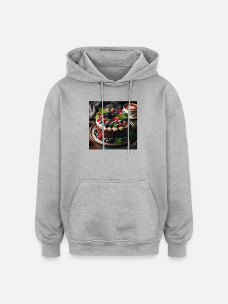 Chocolate and berries cake - Oversized Unisex Hoodie - heather grey