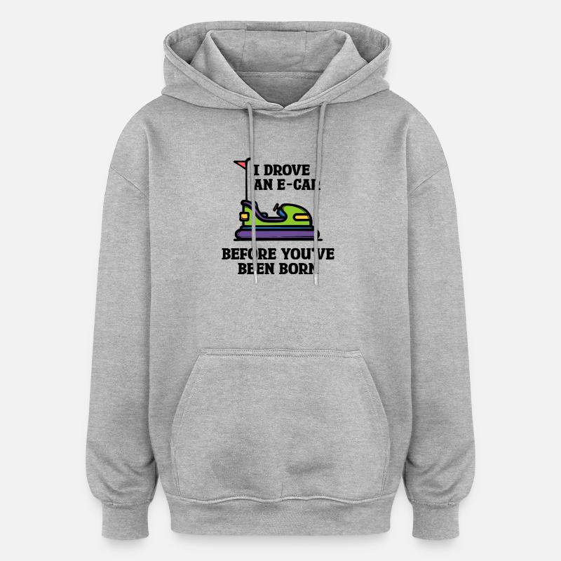 Energiespeicher Statement Tanken Strom E-auto - Oversized Unisex Hoodie - Grau meliert