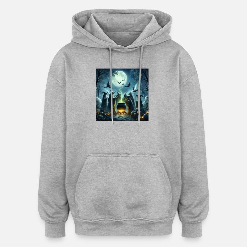 Hexenzirkel - Oversized Unisex Hoodie - Grau meliert