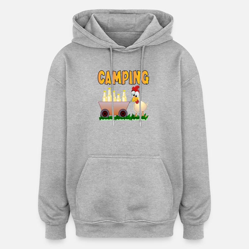 CAMPING GETRÄNKE - Oversized Unisex Hoodie - Grau meliert