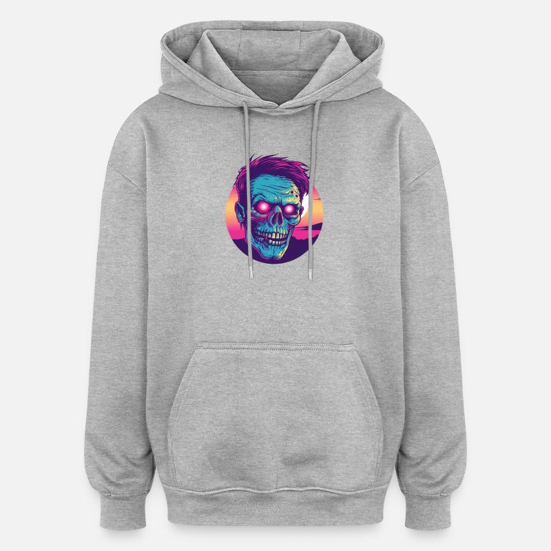 Zombie-Synthwave 2 - Oversized Unisex Hoodie - Grau meliert
