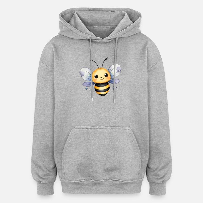 Kleines Bienchen - Oversized Unisex Hoodie - Grau meliert