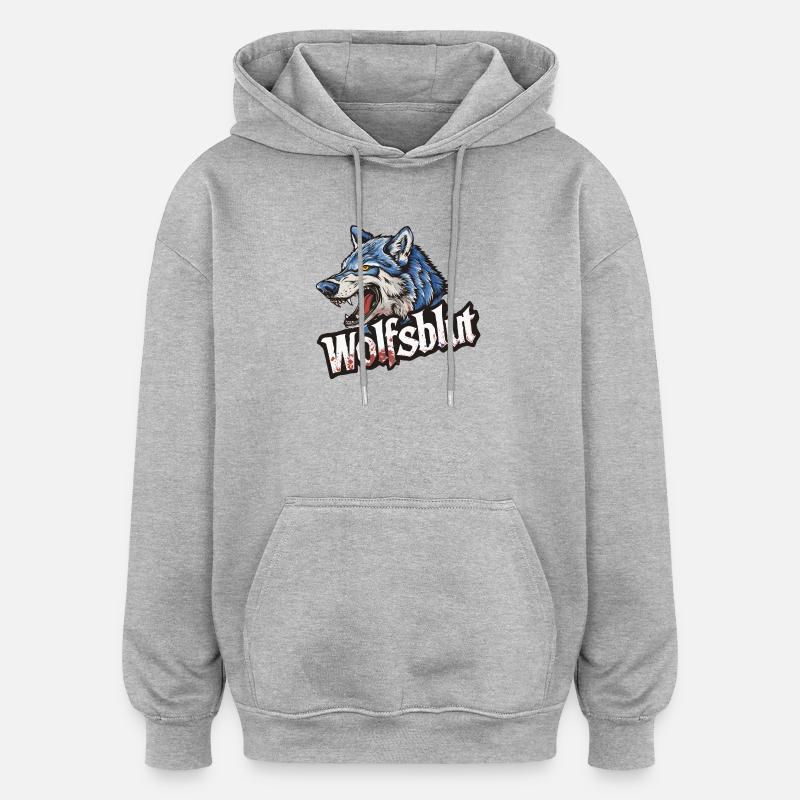 Logo du loup-garou Wolfsblut - Sweat à capuche oversize unisexe - gris chiné