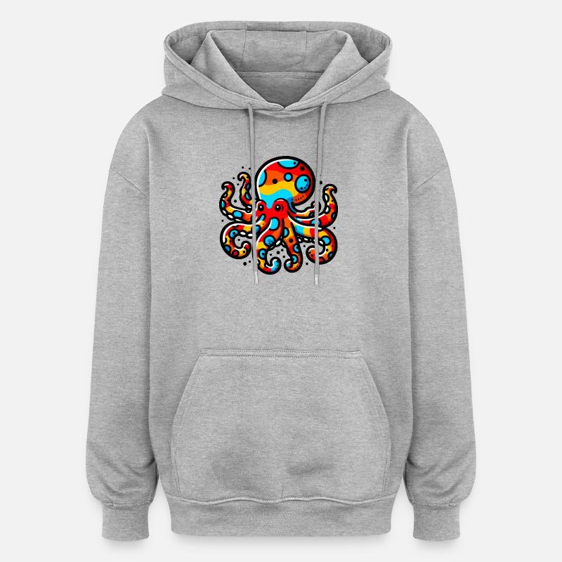 Octopus - Oversized Unisex Hoodie - heather grey