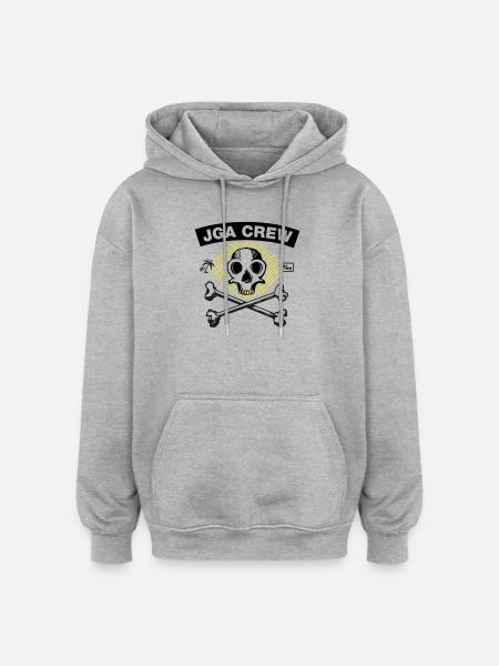 JGA Crew - Skull and Bones - Oversized Unisex Hoodie - Grau meliert