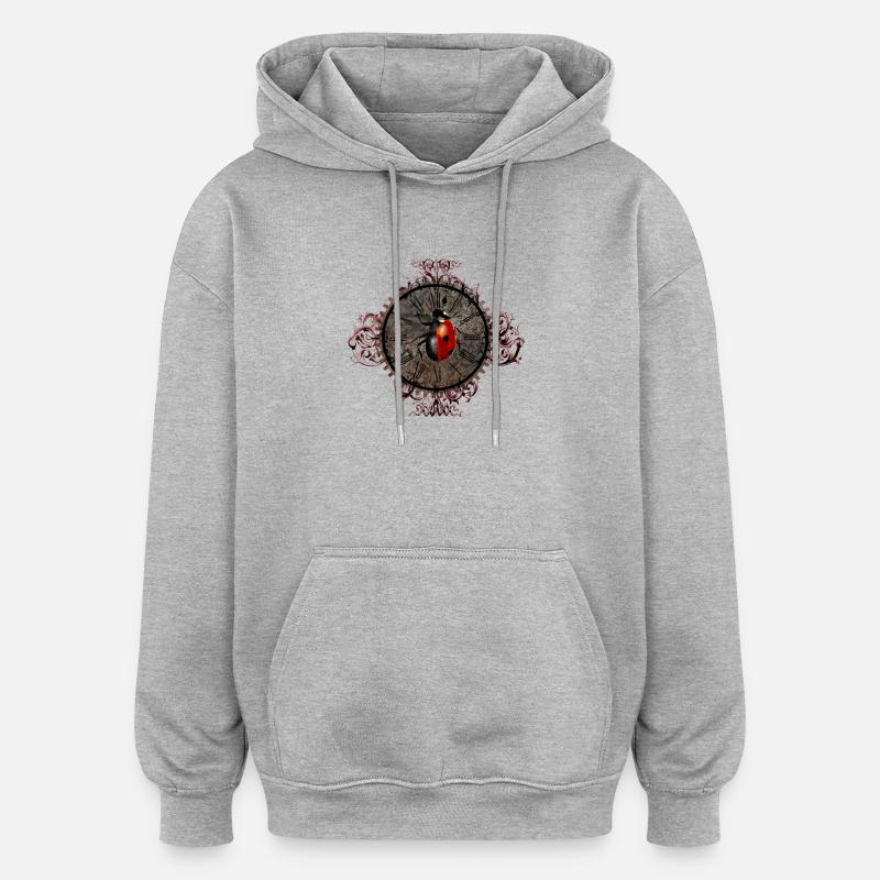 Chance-Malchance - Sweat à capuche oversize unisexe - gris chiné