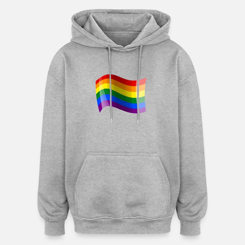 Drapeau arc-en-ciel agité - Sweat à capuche oversize unisexe - gris chiné