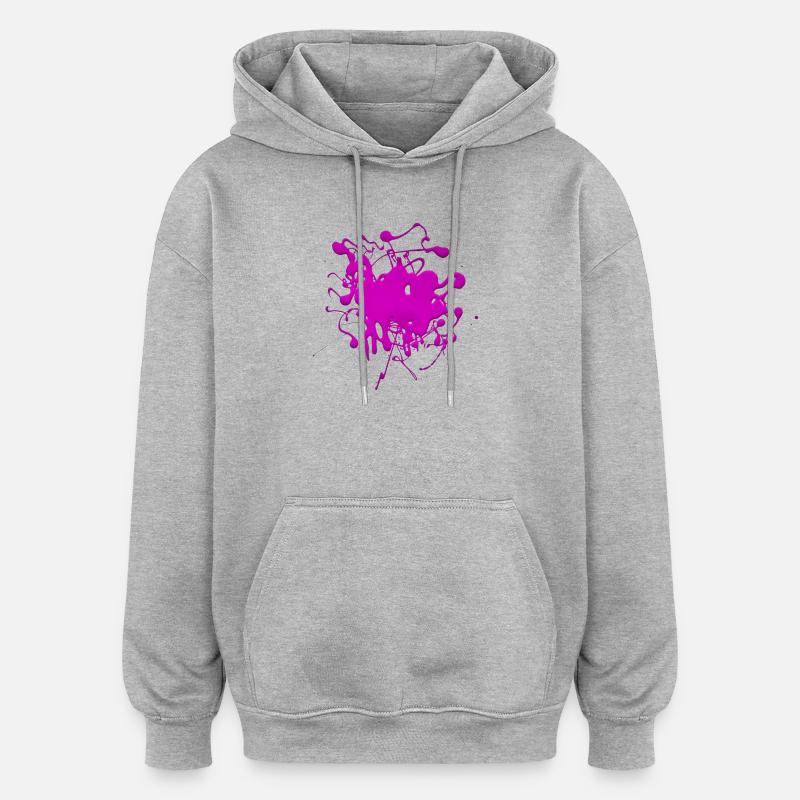 Pink.Splash - Oversized Unisex Hoodie - heather grey
