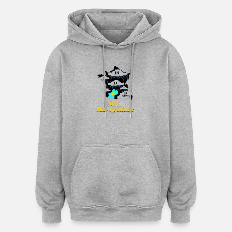 Météo Midi-Pyrénéennes - Sweat à capuche oversize unisexe - gris chiné