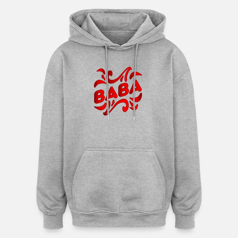 Père turc BABA - Turquie Türkiye - Sweat à capuche oversize unisexe - gris chiné