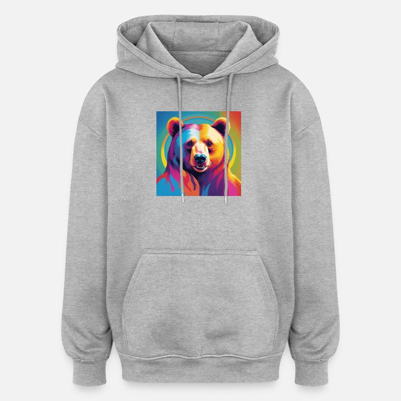 Pride Bear - Oversized Unisex Hoodie - heather grey