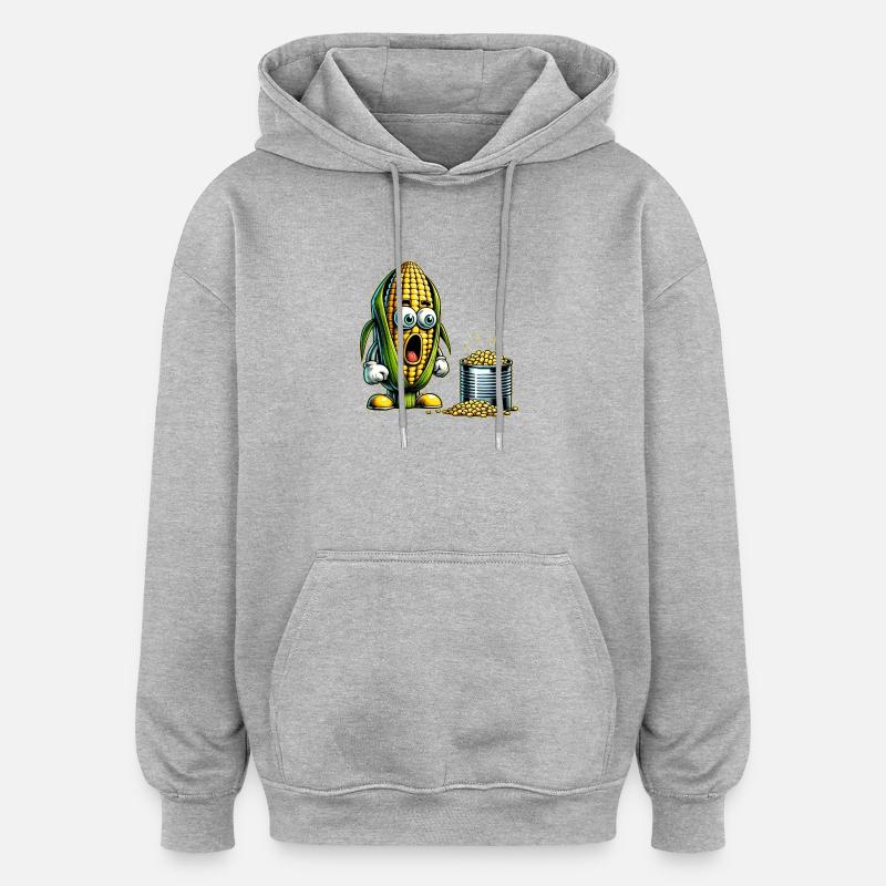 Motif de maïs amusant - Sweat à capuche oversize unisexe - gris chiné