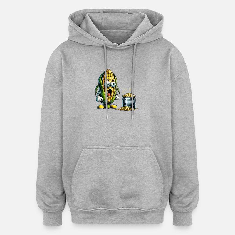 Motif de maïs amusant - Sweat à capuche oversize unisexe - gris chiné